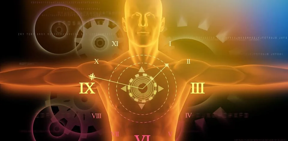 Composite image of clock Stock Illustration