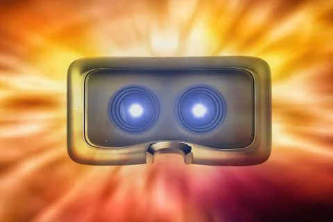 Composite image of close-up of black virtual reality simulat Stock Illustration