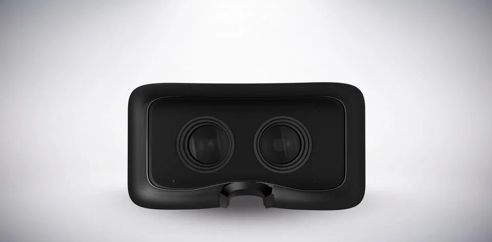 Composite image of close-up of black virtual reality simulat Stock Illustration