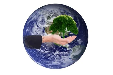 Composite image of close up of businessman with empty hand open Stock Illustration