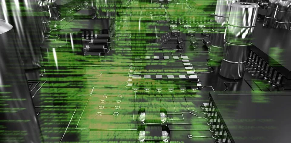 Composite image of close up of circuit board Stock Illustration