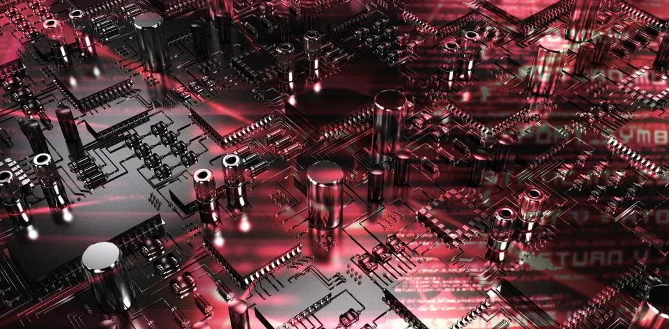 Composite image of close up of circuit board Illustrazione stock