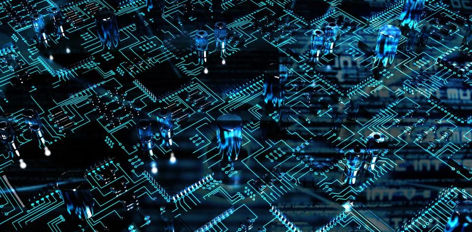 Composite image of close up of circuit board Stock Illustration