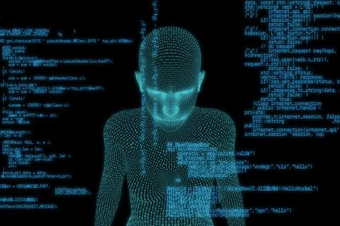 Composite image of close-up of digital 3d woman イラスト素材