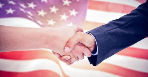 Composite image of close up of a handshake Stock Photos