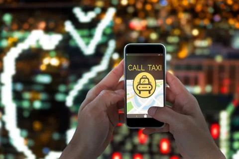 Composite image of close-up of man holding smart phone Stock Photos