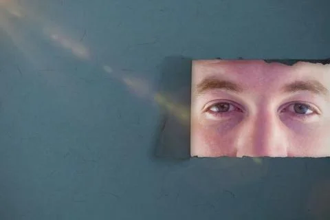 Composite image of close up of man looking at camera 3d Stock Photos
