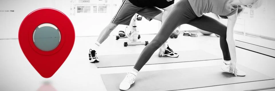 Composite image of close-up of map marker 写真素材