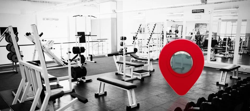 Composite image of close-up of map marker 写真素材