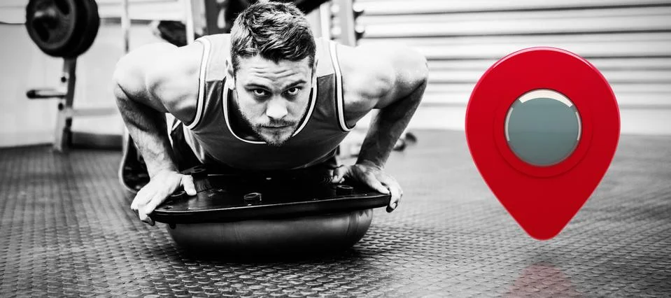 Composite image of close-up of map marker Stock Photos