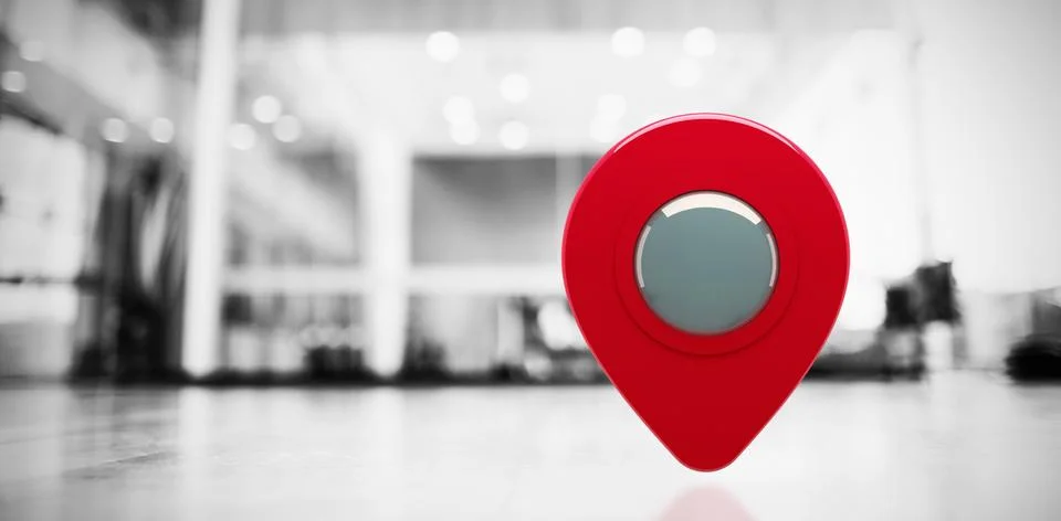 Composite image of close-up of map marker Fotos de archivo