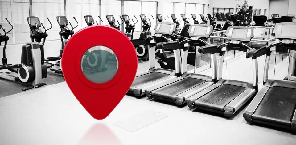 Composite image of close-up of map marker Foto stock