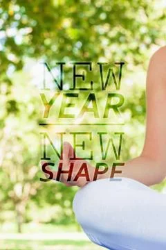 Composite image of close up of meditating young woman Ilustração Stock