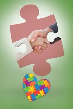 Composite image of close up on partners shaking hands Stock Photos