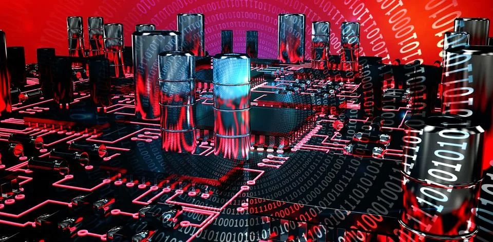 Composite image of close up of red circuit board イラスト素材