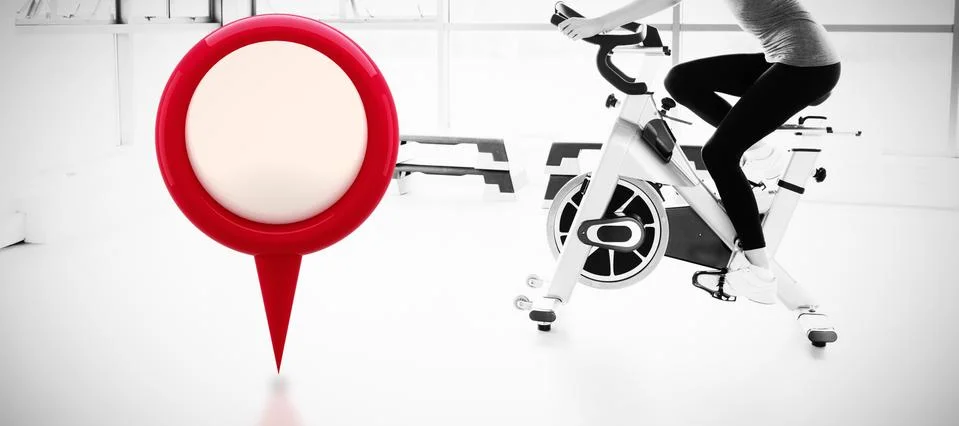 Composite image of close-up of red map location marker Stock Photos