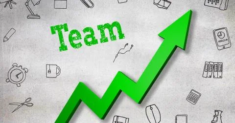 Composite image of close up of team text Illustrazione stock