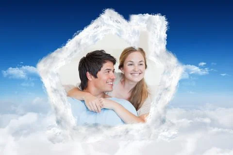 Composite image of close up of a young couple posing Stock Illustration