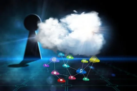 Composite image of cloud computing background Illustrazione stock