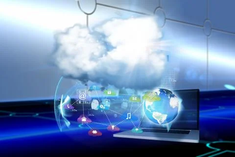 Composite image of cloud computing background Stock Illustration
