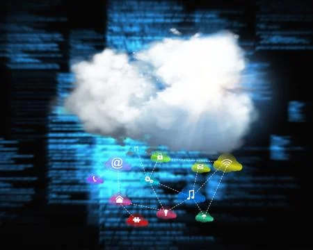Composite image of cloud computing background Stockillustratie