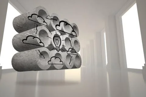 Composite image of cloud computing cycle on abstract screen Stock Illustration