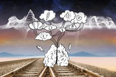 Composite image of cloud computing doodle Stock Illustration