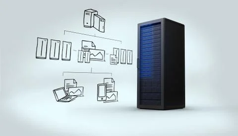 Composite image of cloud computing doodle Stock Illustration