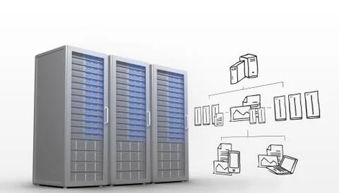 Composite image of cloud computing doodle Stockillustratie