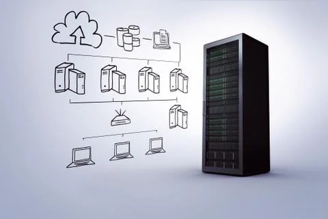 Composite image of cloud computing doodle Stock Illustration