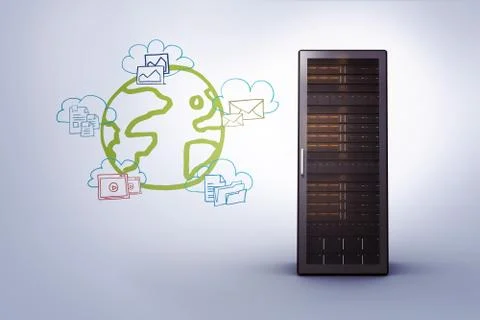 Composite image of cloud computing doodle Stock Illustration