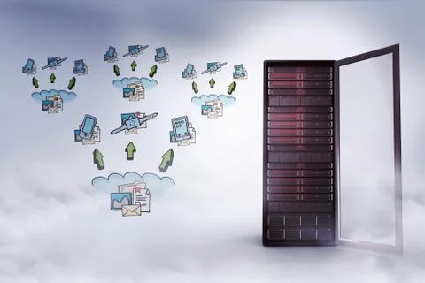 Composite image of cloud computing doodle Stock Illustration