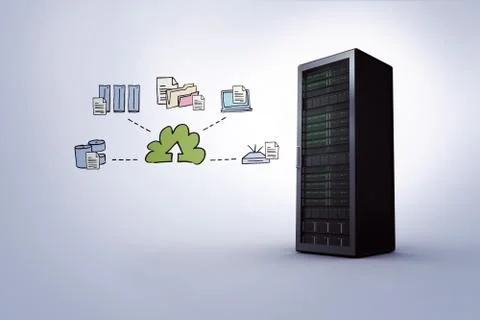 Composite image of cloud computing doodle 스톡 일러스트