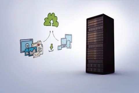 Composite image of cloud computing doodle イラスト素材