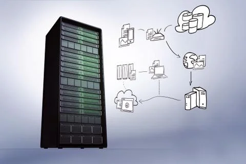 Composite image of cloud computing doodle 스톡 일러스트