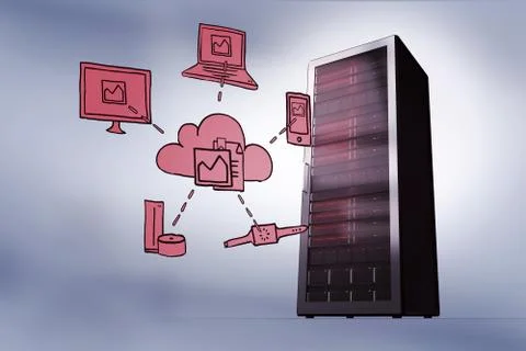 Composite image of cloud computing doodle 스톡 일러스트