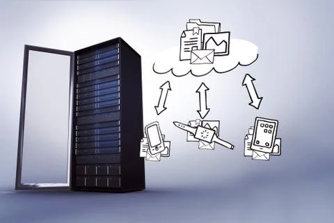 Composite image of cloud computing doodle イラスト素材