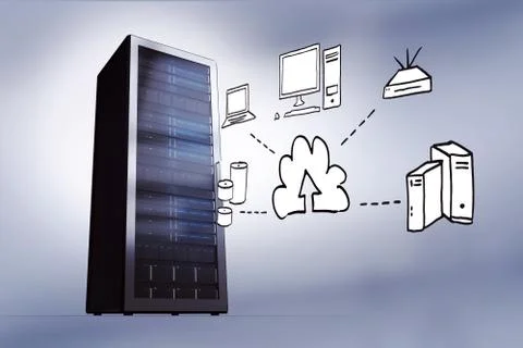 Composite image of cloud computing doodle 스톡 일러스트