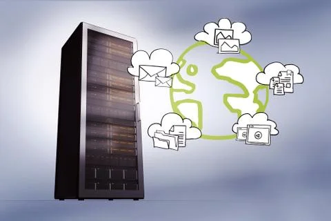 Composite image of cloud computing doodle 스톡 일러스트