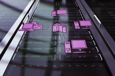 Composite image of cloud computing doodle Stock Illustration