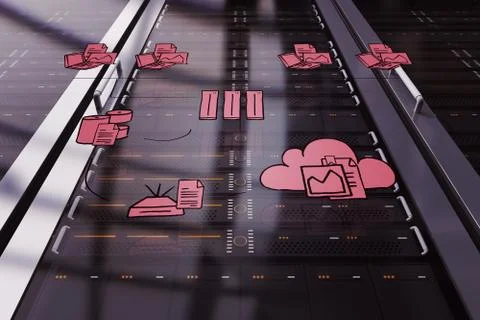 Composite image of cloud computing doodle 스톡 일러스트