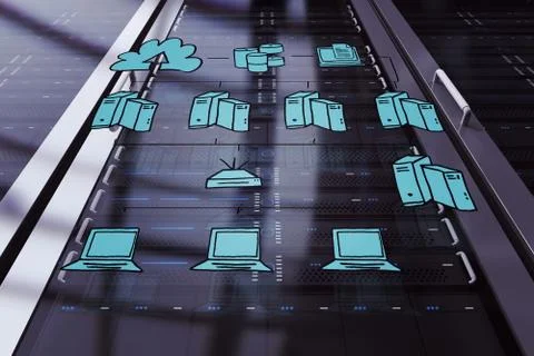 Composite image of cloud computing doodle Stock Illustration