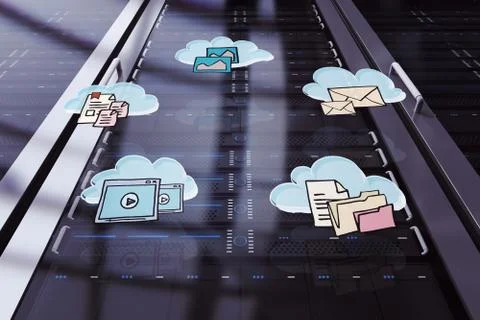 Composite image of cloud computing doodle イラスト素材