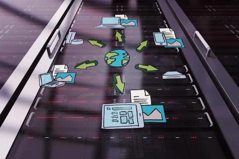 Composite image of cloud computing doodle Stock Illustration