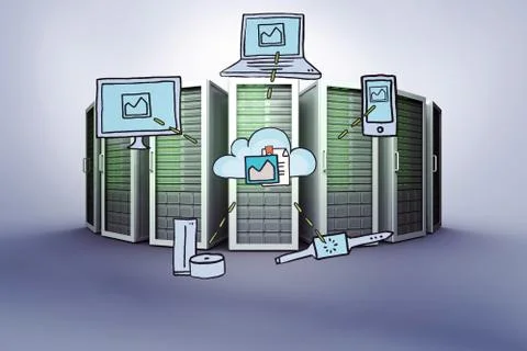 Composite image of cloud computing doodle Stock Illustration