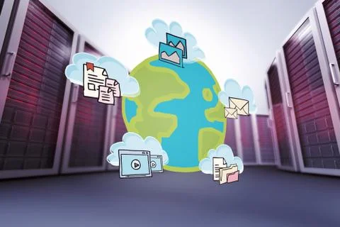 Composite image of cloud computing doodle イラスト素材