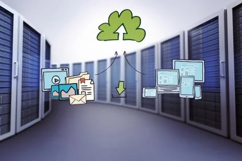 Composite image of cloud computing doodle Stock Illustration