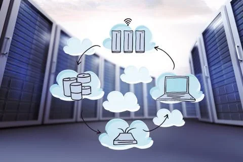 Composite image of cloud computing doodle イラスト素材