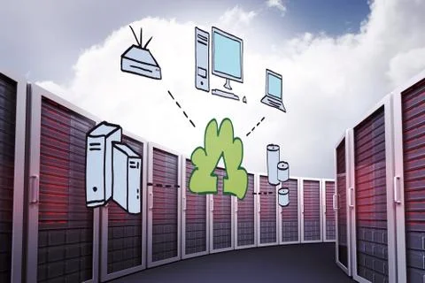 Composite image of cloud computing doodle Stock Illustration