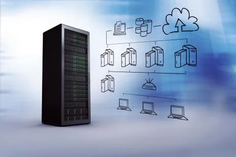Composite image of cloud computing doodle Stock Illustration